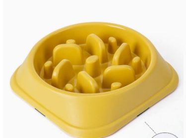 Pet Slow Feeding Bowl Dog Bowl Anti-choke Anti-skid (Option: Conventional-02 Style Yellow)