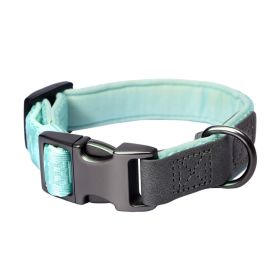 PETMARVEL Heavy Duty Solid Dog Collar Neoprene Padded 1 In Wide (Option: Mint Green-Large)