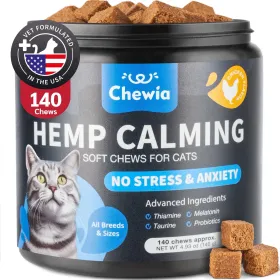 Cat Calming Treats Hemp Calming Care For Cats Cat Melatonin Soft Chews With Hemp Seed Oil And Probiotics Cat Anxiety Relief Storms Travel (Option: Chewia)
