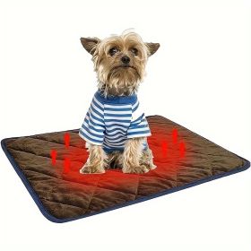 aDog Cat Bed, Cat Dog Non-Slip Mat, Extra Warm Thermal Pet Pad  Self-Heating Cat Mat Warm Thermal Pet Pad Washable Dog Crate Pad Heat Dog Cat Bed (Option: Brown-M)