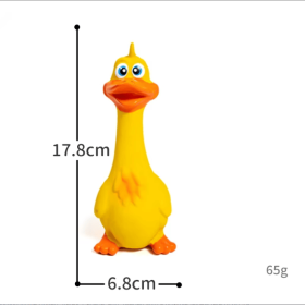 Hiphoppet New Latex Interactive Dog Chew Toys Cute Duck Shape Squeaky Pet Dog Interactive Boredom Buster Toys (Color: Yellow)