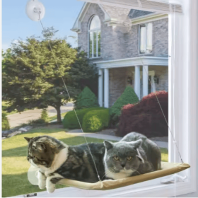 Hiphoppet Best Selling Washable Window-Mounted Sucker Cat Hammock Cat Nest Seat Elaxing Spot To Lounge For Cats (Option: Gray-55X35cm)