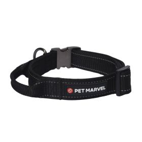 PET MARVEL High Performance Tactical Dog Collar 1.25 In Wide With Handle (Option: Black-Large)